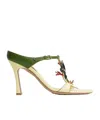 Bottega Veneta Rana Frog Embellished Leather Stiletto Mules In Chamomile/avocado