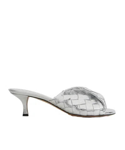 Bottega Veneta Open-toed High-heeled Sandals In Gray