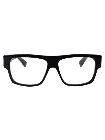 Bottega Veneta Bv1290o Glasses In 001 Black Black Transparent
