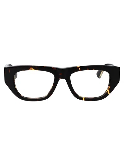 Bottega Veneta Havana Acetate Optical Glasses In Black