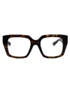 Bottega Veneta Havana-havana-transparent Recycled Acetate Glasses In Black