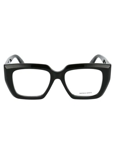 Bottega Veneta Bv1153o Black Female Eyeglasses In Black-black-transparent