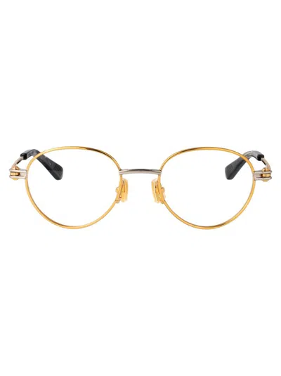 Bottega Veneta Bv1382o Glasses In Gold-gold-transparent