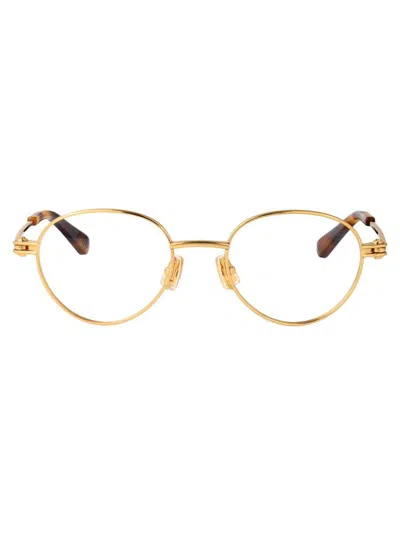 Bottega Veneta Bv1332o Glasses In Gold-gold-transparent