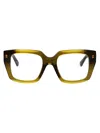 Bottega Veneta Green-green-transparent Recycled Acetate Glasses In Yellow