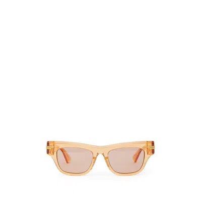 Bottega Veneta Orange Acetate Sunglass In Yellow