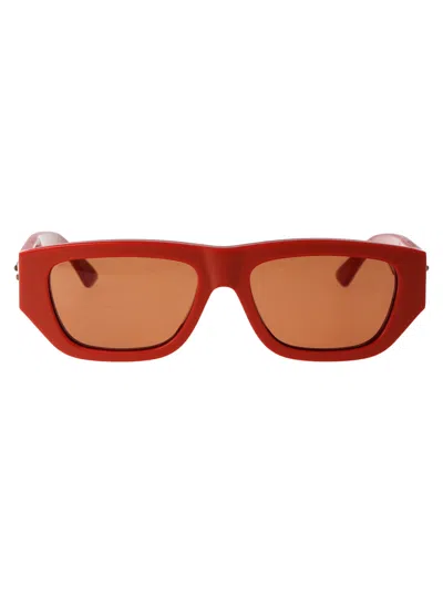 Bottega Veneta Orange Acetate Sunglasses In Multi