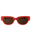 Bottega Veneta Orange Acetate Sunglasses In Red