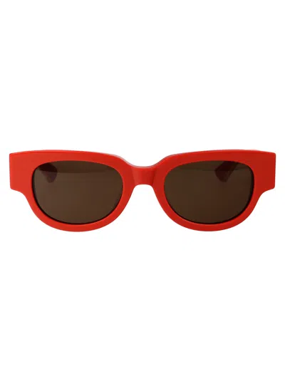 Bottega Veneta Orange Acetate Sunglasses In Red