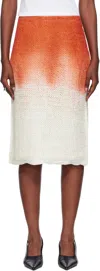 Bottega Veneta Lightweight Wool Silk Overdye Knit Midi Skirt In Multi