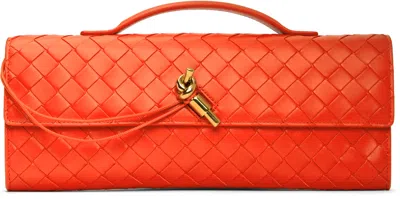 Bottega Veneta Orange Andiamo Clutch In 7518 Orange-m Brass