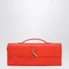 Bottega Veneta Long Andiamo Clutch Bag With Handle In Orange