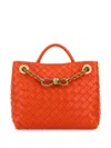 Bottega Veneta Small Andiamo Shoulder Bag With Chain Strap In Orange