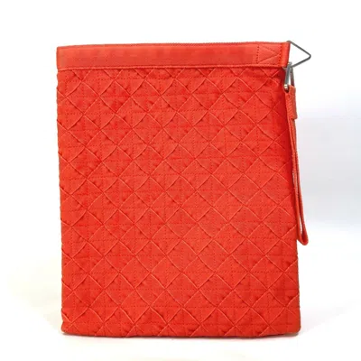 Pre-owned Bottega Veneta Orange Intrecciato Clutch Bag Pouch ()