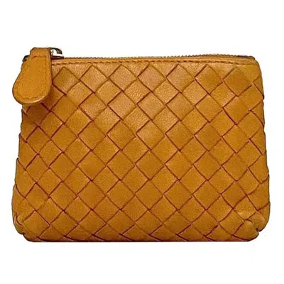 Pre-owned Bottega Veneta Orange Intrecciato Coin Purse/coin Case ()