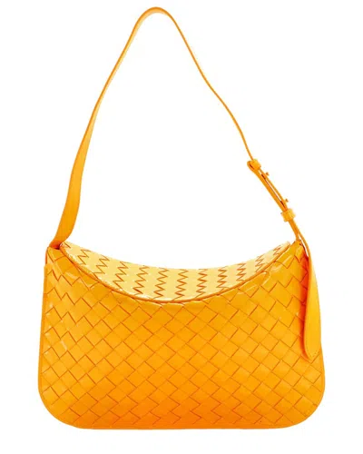 Bottega Veneta Orange Intrecciato Leather Cradle Fold Over Shoulder Bag  (authentic Pre-loved)