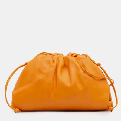 Pre-owned Bottega Veneta Orange Lambskin The Mini Pouch Crossbody