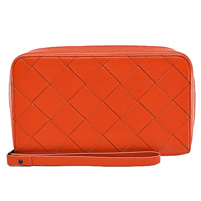 Pre-owned Bottega Veneta Orange Leather Clutch Bag ()