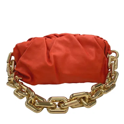 Pre-owned Bottega Veneta Orange Leather Clutch Bag ()