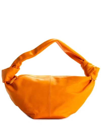 Bottega Veneta Orange Double Knot Top Handle Bag In 7003 Tangerine/gold