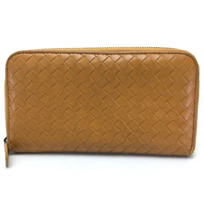 Pre-owned Bottega Veneta Orange Leather Long Wallet (bi-fold) ()