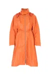 Bottega Veneta Orange Leather Parka In Orange