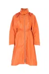 Bottega Veneta Orange Leather Parka In Orange