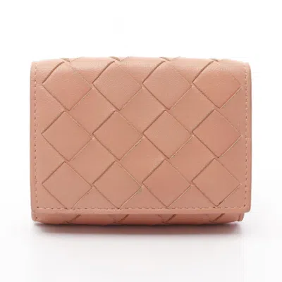 Pre-owned Bottega Veneta Orange Leather Wallet (tri-fold) ()