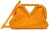 Bottega Veneta Point Small Crocket Rubber Top-handle Bag In 7017 Tangerine