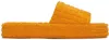 Bottega Veneta Orange Resort Sponge Sandals In 7960 Tangerine