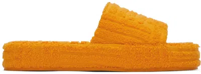 Bottega Veneta Orange Resort Sponge Sandals In 7960 Tangerine