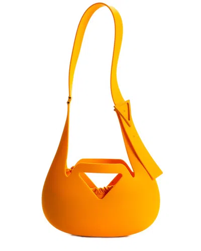 Bottega Veneta Orange Rubber Punch Shoulder Bag (authentic )