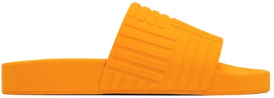 BOTTEGA VENETA ORANGE RUBBER SLIDES