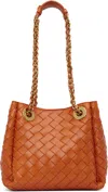 Bottega Veneta Orange Small Parachute Chain Bag