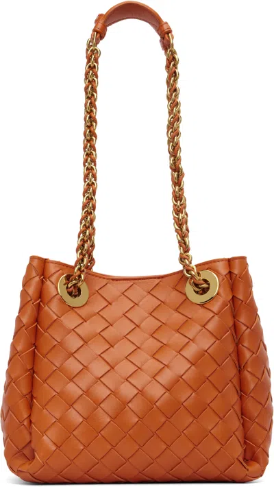 Bottega Veneta Orange Small Parachute Chain Bag
