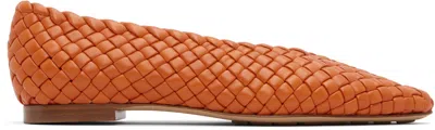 Bottega Veneta Orange Sofia Ballerina Flats