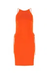 Bottega Veneta Stretch Viscose Blend Dress With Adjustable Side Ties In Orange