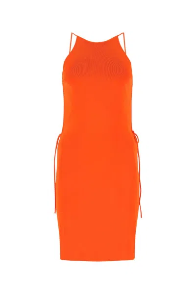 Bottega Veneta Orange Stretch Viscose Blend Dress