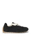 Bottega Veneta Black Suede And Nylon Orbit Flash Sneakers In Blue
