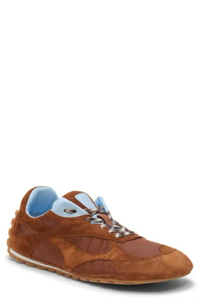 Bottega Veneta Orbit Leather-trimmed Suede And Shell Sneakers In Brown