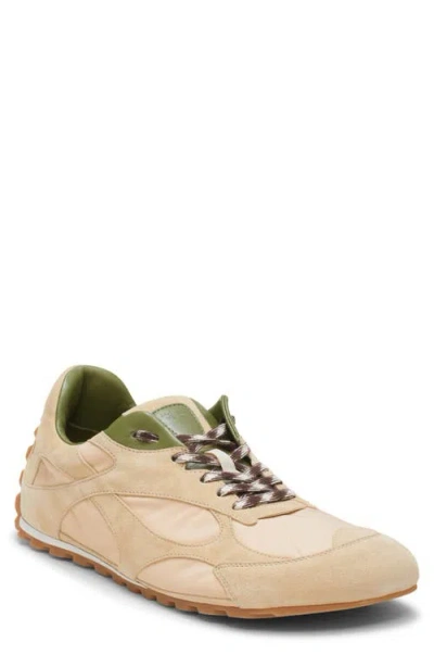 Bottega Veneta Orbit Leather And Shell-trimmed Suede Sneakers In Neutral