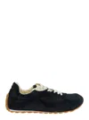 Bottega Veneta Black Suede And Nylon Orbit Flash Sneakers In Blue
