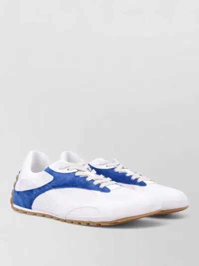 Bottega Veneta Orbit Flash Suede-trimmed Sneakers In Neutral