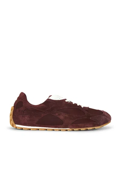 Bottega Veneta Orbit Flash Sneaker Soft Suede Nylon Nappa In Brown
