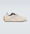 Bottega Veneta Sea Salt Suede And Nylon Orbit Flash Sneakers In Multi