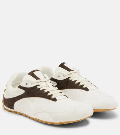 Bottega Veneta Orbit Flash Suede-trimmed Sneakers In Multi