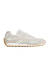 Bottega Veneta Bicolor Mesh And Suede Orbit Sneakers In Nude