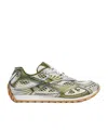 Bottega Veneta Orbit Metallic Net Runner Sneakers In White
