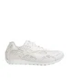 Bottega Veneta Orbit Metallic Net Runner Sneakers In White