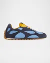 Bottega Veneta Orbit Lite Lace-up Suede And Nylon Sneakers In Blue